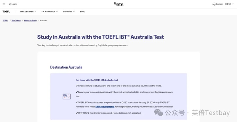 澳洲专属版托福上线！ TOEFL iBT Australia考试信息与常见问题汇总～